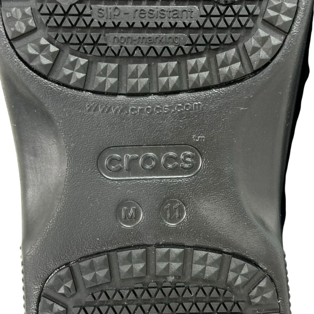 Crocs | Men 11 | Black On The Clock‎ Slip Resistant Work Slip-On Clog Shoes